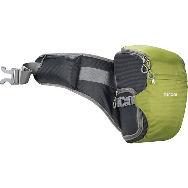 Mantona elementsPro 10 green - camera bag for outdoor photographers with hip belt, breathable padding and rain cover - compact and lightweight - fo...