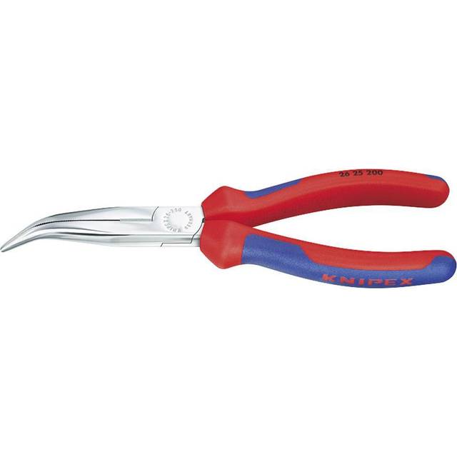 Knipex Tång med flata, runda käftar och skär (Typ storknäbb) förkromad, Med flerkomponentsöverdrag 200 mm 26 25 200