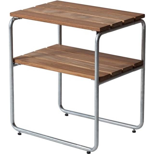 Grythyttan Stålmöbler - L45 Sidobord - Oljad Ek / Varmförzinkat Stativ Ny - Småbord &amp; Sidobord utomhus - Jan-Olof Ågren,Maria Håård - Träfärgad - Metall/Trä