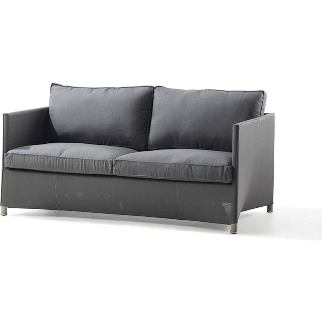 Cane-Line - Diamond Outdoor Sofa 2 Seater - graphit, grau/Stoff Cane-line Natté/Gestell Cane-line Weave, Aluminium/BxHxT 150x63x88cm - grey (63.0 x 150.0 x 88.0cm)