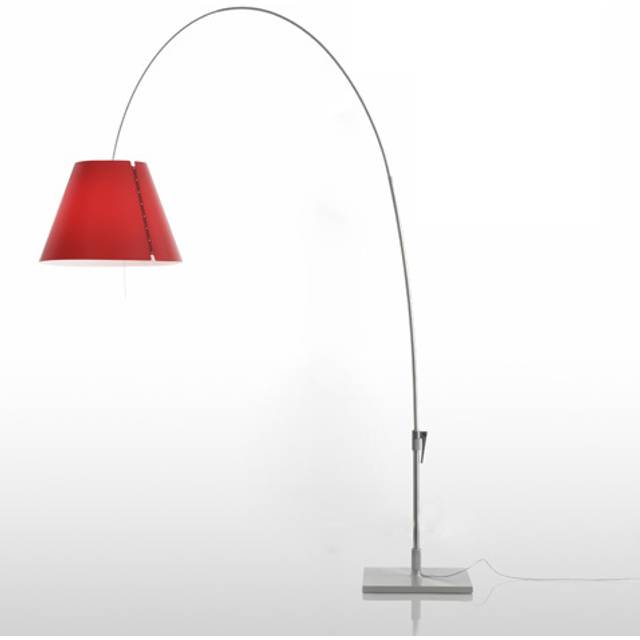 Luceplan Lady Costanza D13E d floor lamp Red shade-black lacquered stand