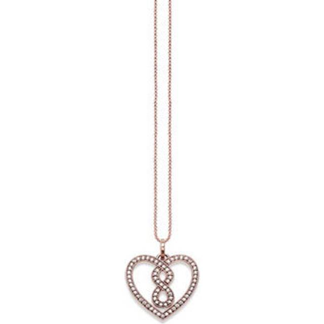 THOMAS SABO, Necklaces, female, Yellow, ONE SIZE, Infinity Heart Pavé Necklace Rosegold