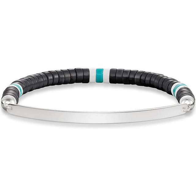 Thomas Sabo Silver Love Bridge White Agate Bead Bracelet Lba0093-885-14-17.5 Cm In Black - One Size