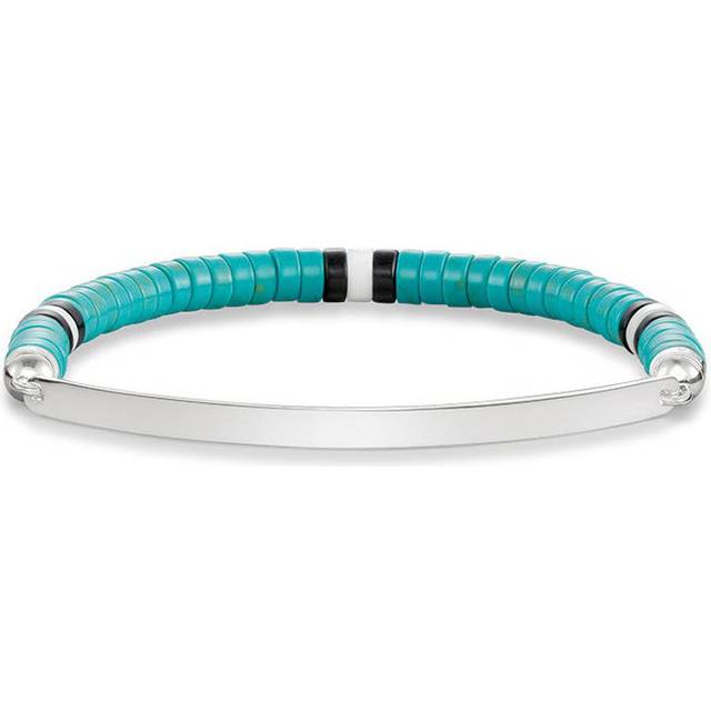 THOMAS SABO Silver Love Bridge Simulated Turquoise Bead Bracelet LBA0091-885-17-17.5 cm - Blue