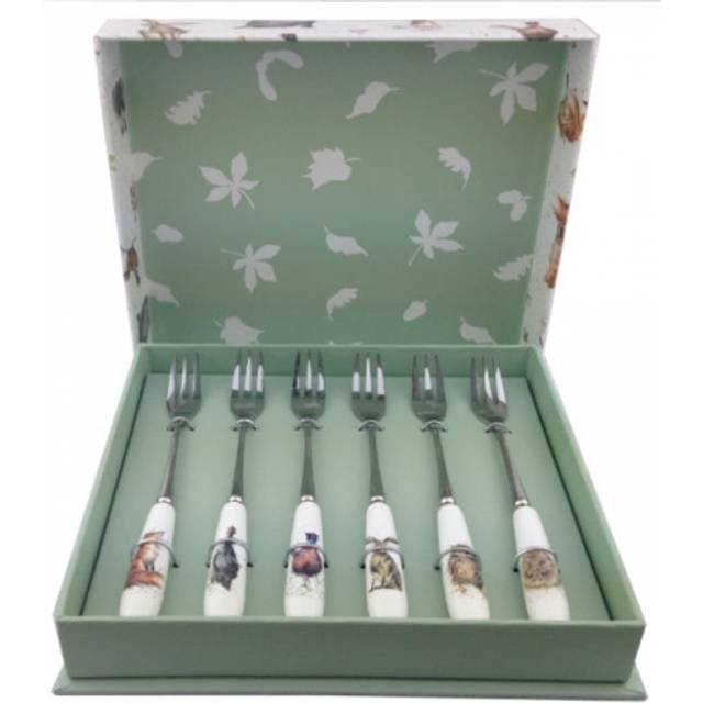 Wrendale Designs 6 Piece Pastry Forks Set - White (16cm L)