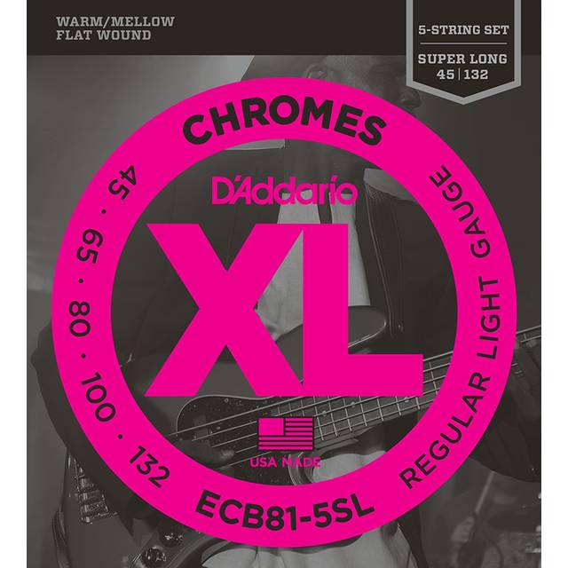 DAddario ECB81-5SL 5-String Bass Guitar Strings Light 45-132