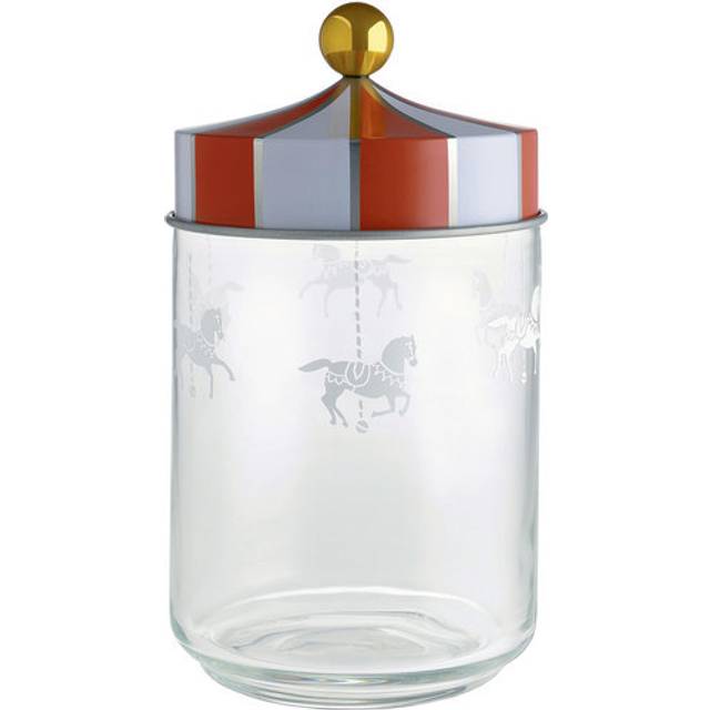 Circus Glasburk med Hermetiskt lock 100 cl - Silver / röd