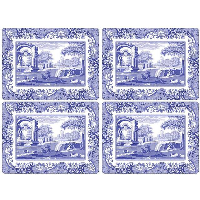 Blue Italian Bordsunderlägg 4-pack 40 x30 cm - Blått och vitt