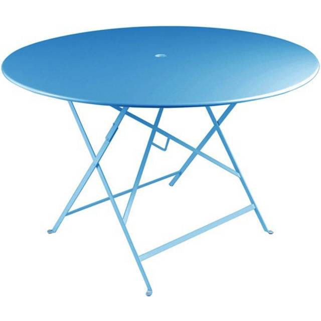 Fermob - Bistro Folding Table Ø117cm - baumwollweiß/texturiert/H 74cm  / Ø 117cm/UV-beständig - cotton white (74.0 x &#8960;117.0cm)