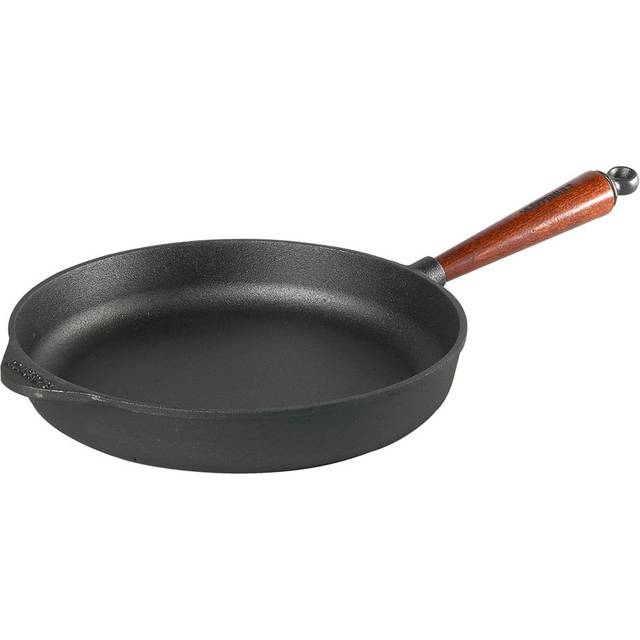 Traktörpanna 28 cm Trähandtag - Svart (28 cm.)