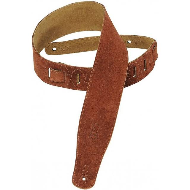 Levys Leathers MS26-BRN 2.5 Hand-Brushed Suede Guitar Strap  Brown