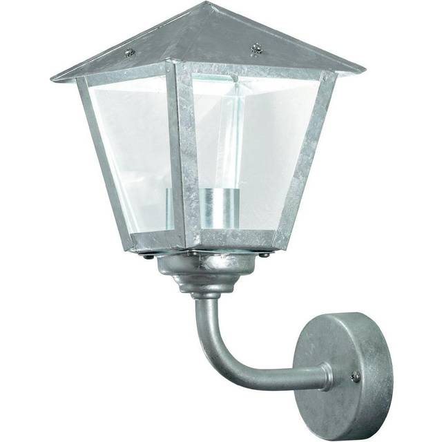 Konstsmide Benu IP23 E27 Up Wall Light in a Galvanized Finish