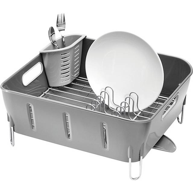 Simplehuman Compact Dishrack, White Plastic, White