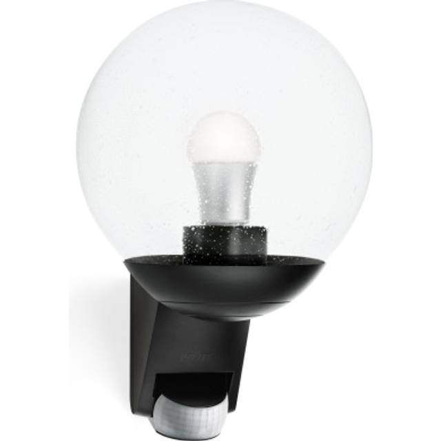 Steinel vägglampa för utomhusbruk L 585 S svart, 180° rörelsedetektor, max. 10 m räckvidd, klassiskt, handblåst glas