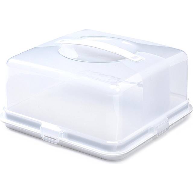 Whitefurze Square Cake Box, White Lid