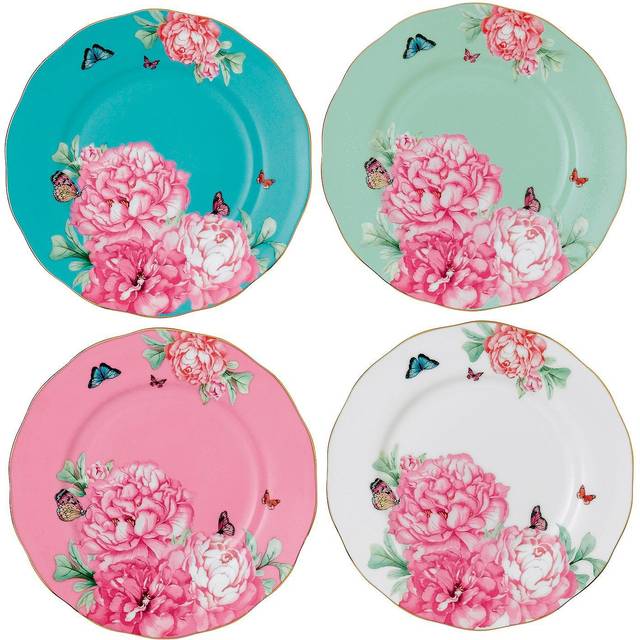Royal Albert White, Pink and Green Miranda Kerr Friendship Plates Set of Four