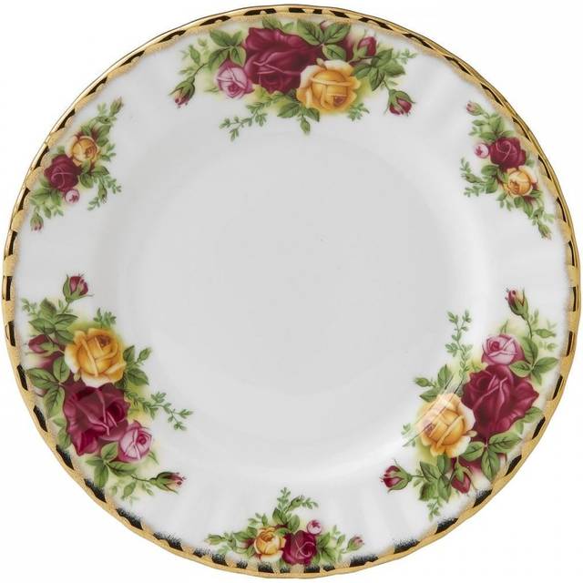 Royal Albert White, Red and Green Old Country Roses Small Soup Plate