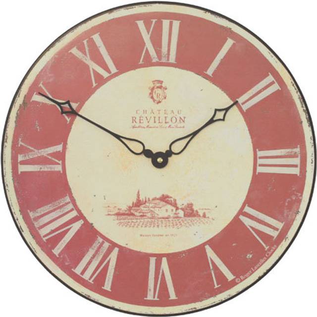 36cm French Vineyard Revillon Wall Clock - Wine (36cm W X 36cm H)