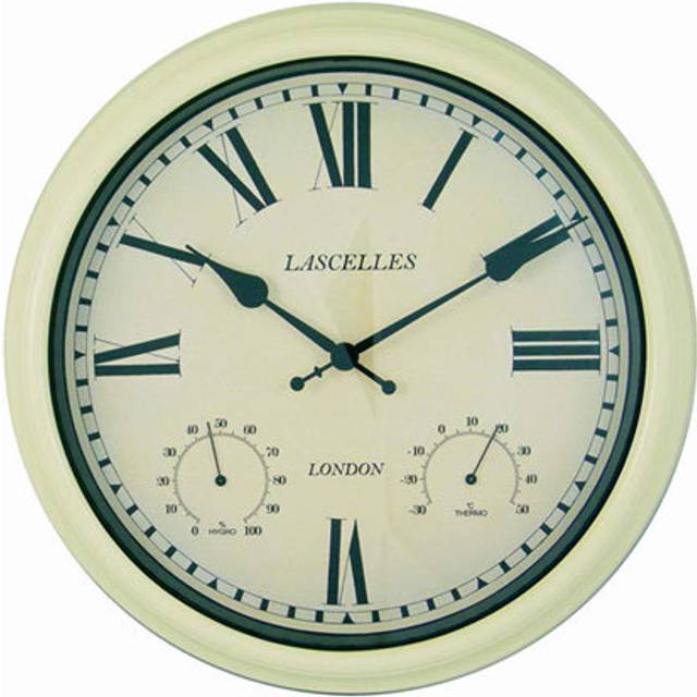 Outdoor Wall Clock With Humidity & Temperature - Cream