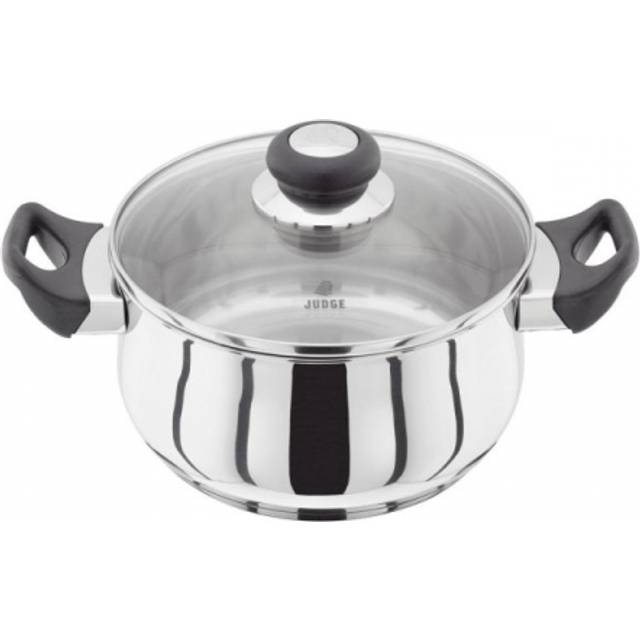 Judge Vista Stainless Steel Casserole Pot with Twin Handles - Silver Steel (2.4 L)