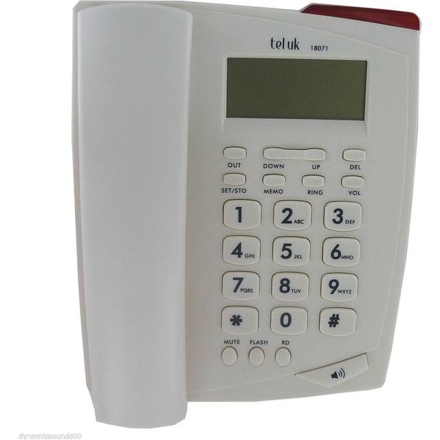 Tel UK 18071W Venice Extra Large Display Phone Caller ID Telephone - White