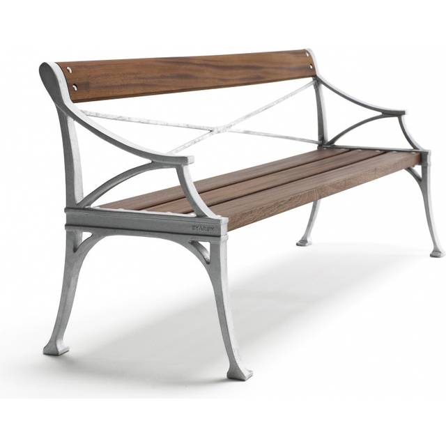 Lessebo Bänk - Aluminium/Oljad Mahogny