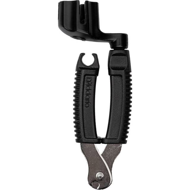 D'Addario Pro-Winder with Built-In String Cutter and Bridge Pin Puller for Guitars and More (Black)