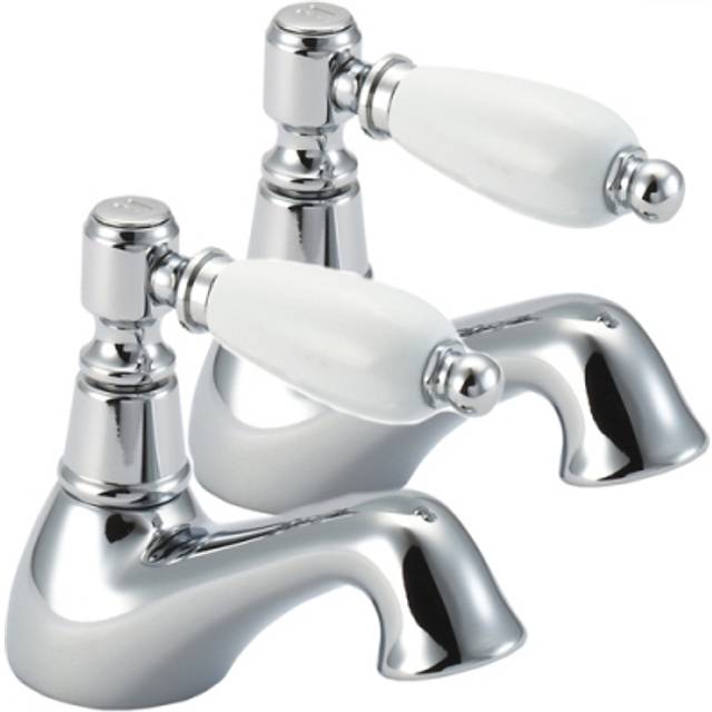 Deva Georgian Taps Basin Pillar (2 Pack) in Chrome