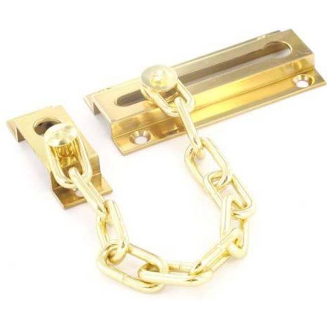 Securit various size brass & chrome door chain pol and locking door chain pol