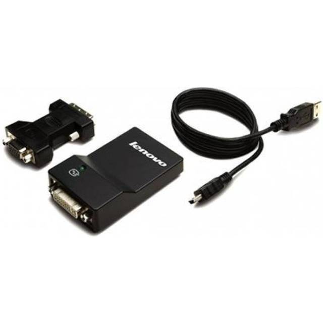 Lenovo USB 3.0 to DVI/VGA Monitor Adapter - Extern videoadapter - USB 3.0 - DVI