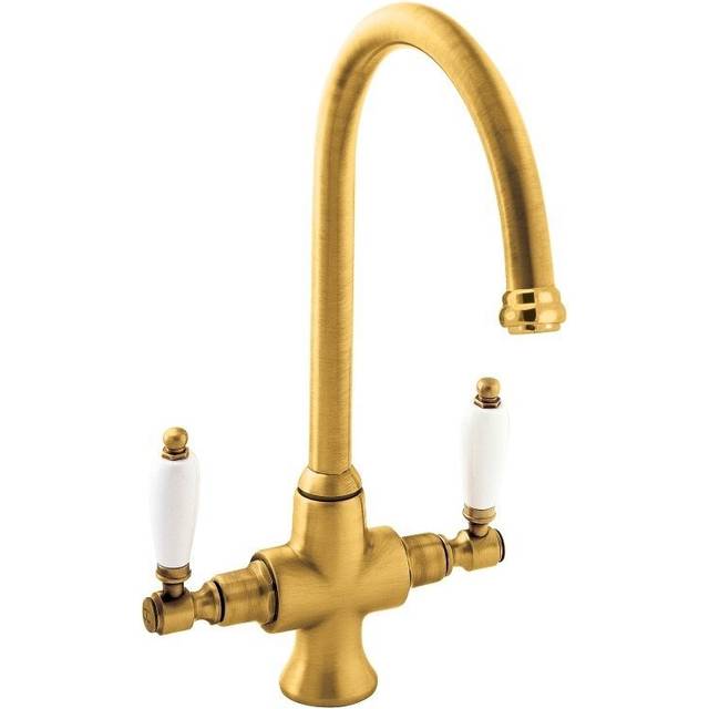 Deva Georgian Gold Twin Lever Kitchen Sink Mixer Tap SM056-501