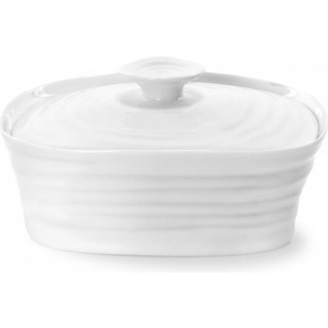 Sophie Conran Portmeirion Covered Butter Dish, White (6cm H X 15.5cm W X 12cm L)
