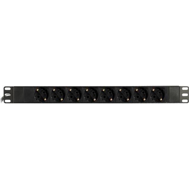 DELTACO Grenuttag, 8xCEE 7/4, 1xCEE 7/7, 2m kabel, svart (GT-8529)