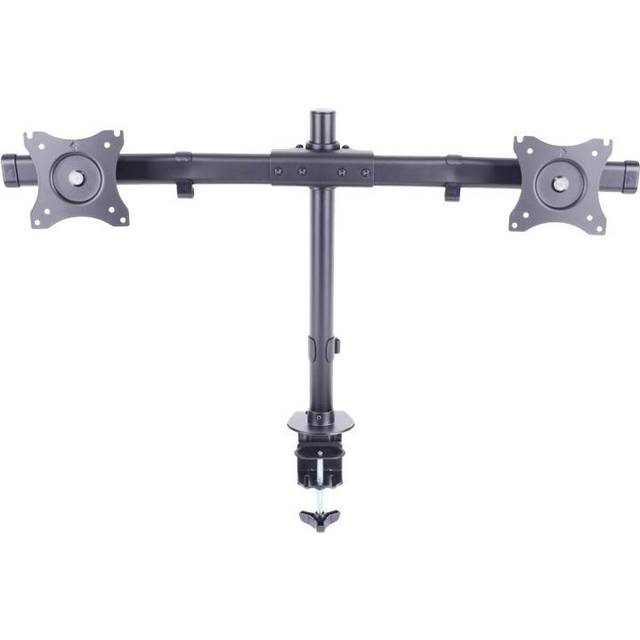 Multibrackets M Deskmount Basic Dual - Monteringssats (montering på skrivbord) - för 2 LCD-bildskärmar - stål, höggradig aluminium - svart - skärmstorlek: 15"-27" - klämma, monterbar