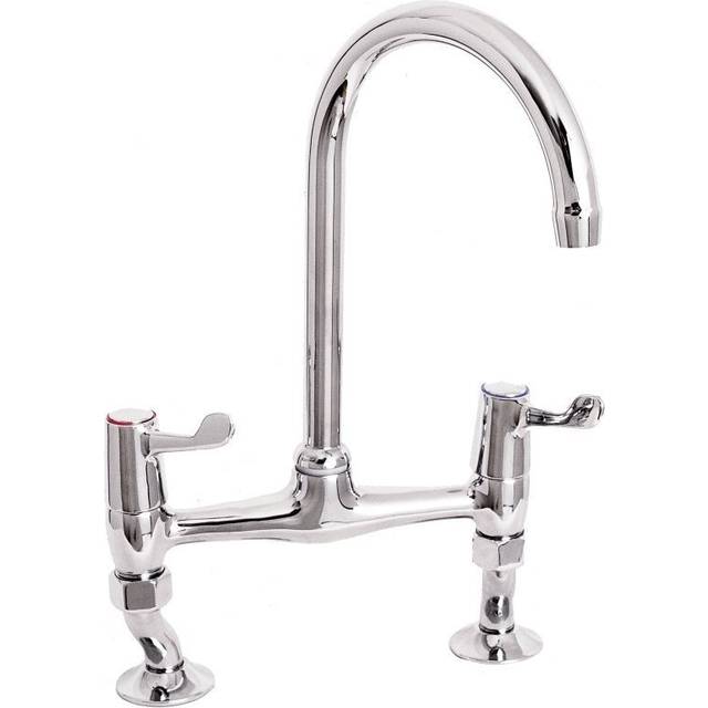 Deva Lever Action Chrome Lever Bridge Sink Mixer Tap DLT305B