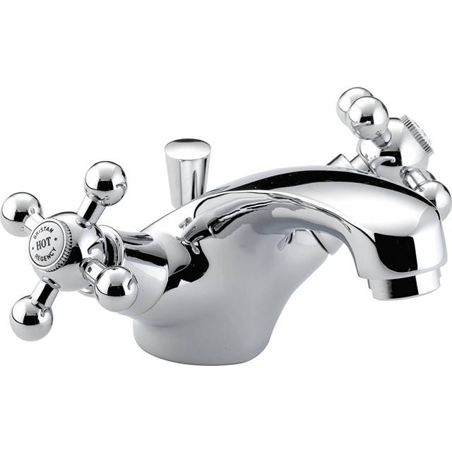 Bristan Regency Mono Basin Mixer Tap with Pop Up Waste | Chrome | Brass | 155mm x 100mm