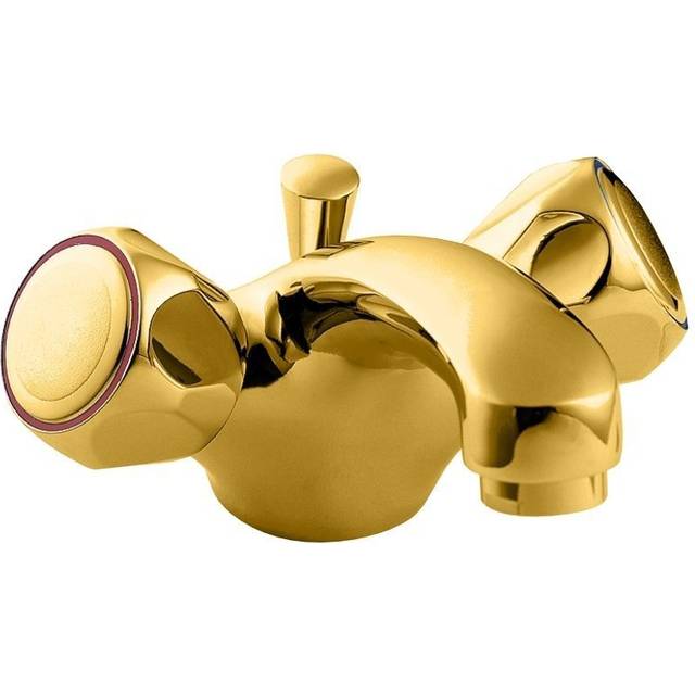 Deva profile mono basin mixer tap with pop up waste - gold