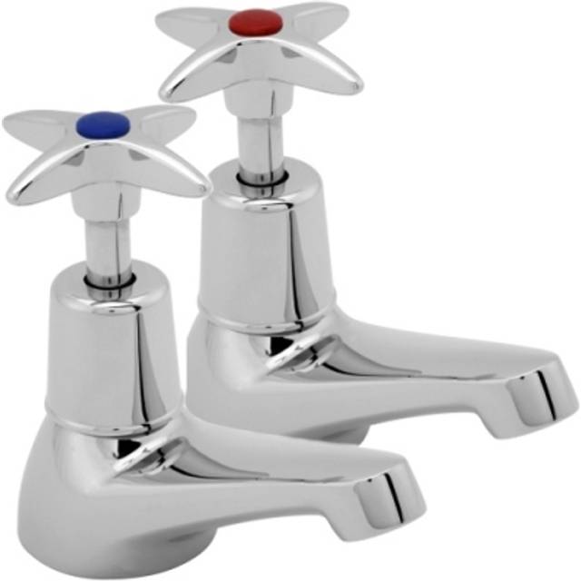 Deva Cross Handle Chrome Hot &amp; Cold Basin Taps 181X