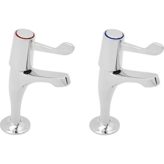 Deva Lever Action Chrome Sink Taps with 6&quot; Levers DLV103
