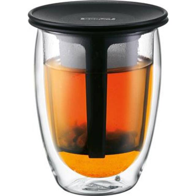Tea for One teglas med filter, 0,35 l, Svart