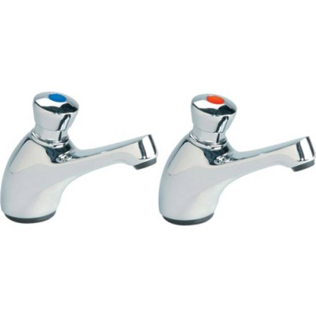 Deva Non Concussive Preset Chrome Basin Taps NCT001