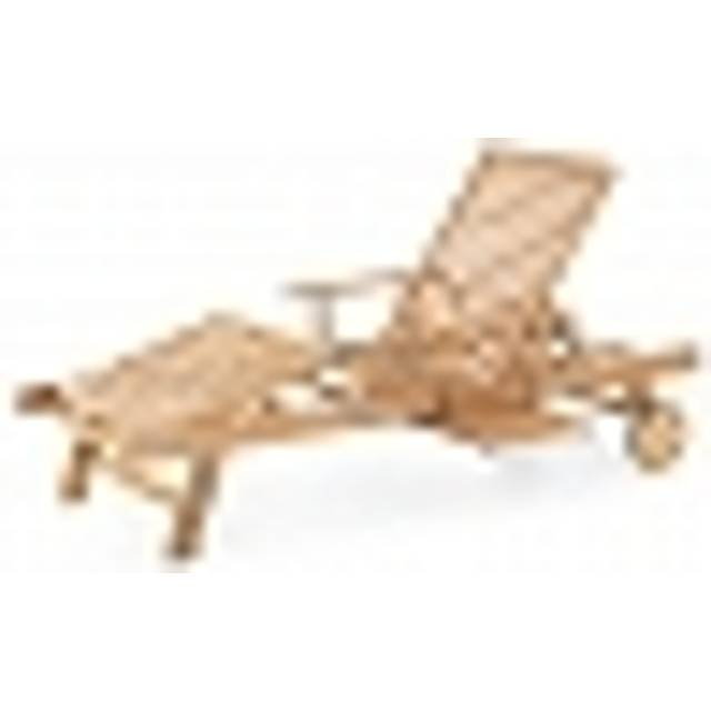 Beliani Acacia Wood Reclining Sun Lounger JAVA
