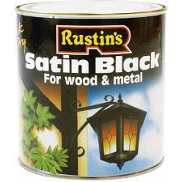 Rustins SATB1000 Quick Drying Satin Black Paint 1 Litre