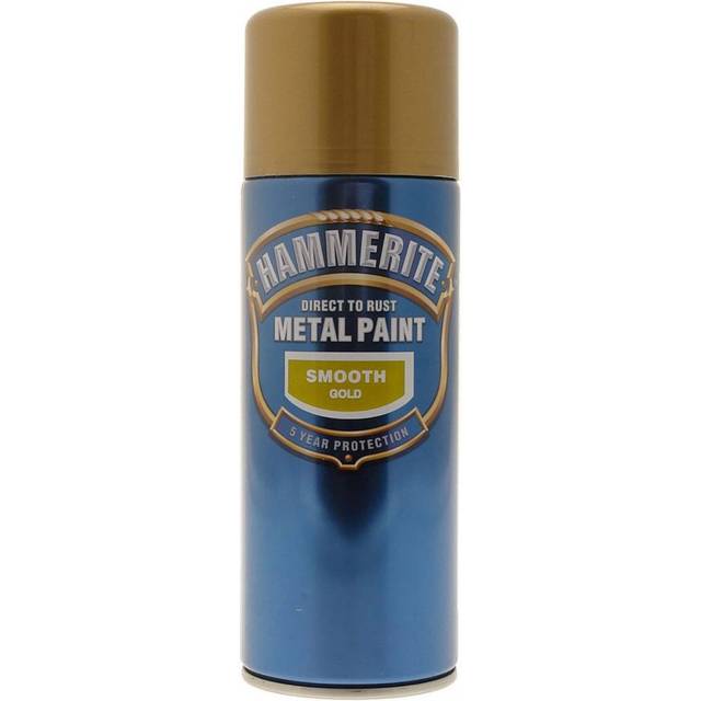 Hammerite gold spray paint 400ml direct to rust exterior smooth quick drying