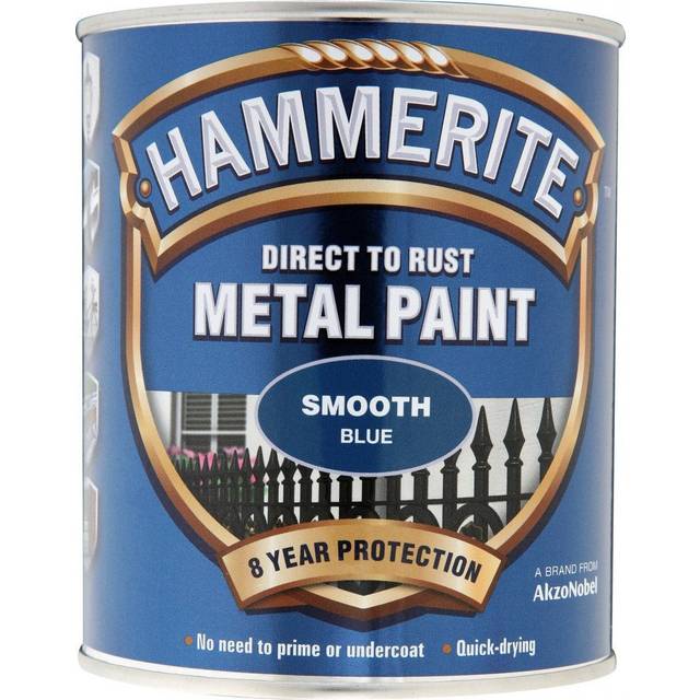 Hammerite Direct to Rust Smooth Blue Metal Paint - 750ML - Blues