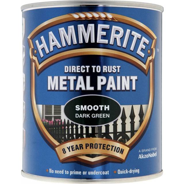 Hammerite Direct to Rust Smooth Dark Green Metal Paint - 750ML - Greens