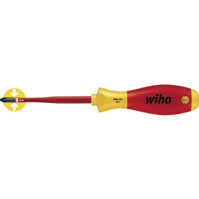 Wiha 35394 Phillips Screwdriver 100mm Visible Blade Length VDE-tested Insulated Tools SoftFinish