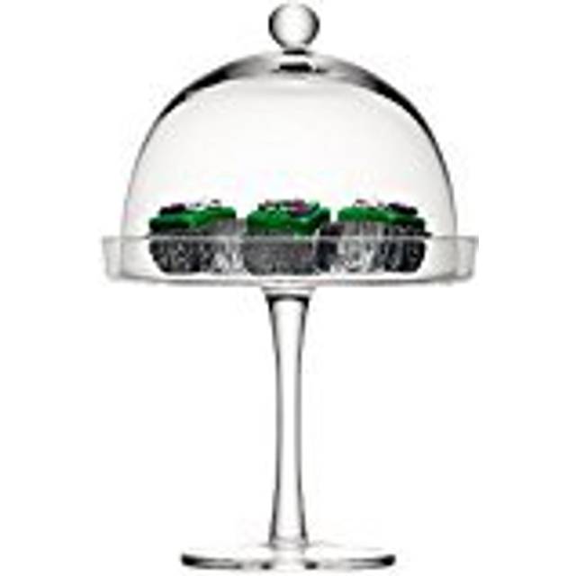 LSA International Vienna Glass Cake Stand & Cover, 23cm, Clear