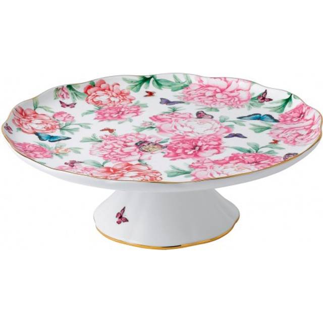Royal Albert, Miranda Kerr Friendship - Cake Stand, Gratitude - White;Green;Pink (9.5cm H X 30.5cm W X 30.5cm L)