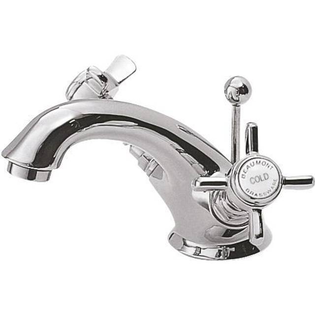 Nuie Beaumont Crosshead Luxury Basin Mixer Tap &amp; Pop Up Waste - I3